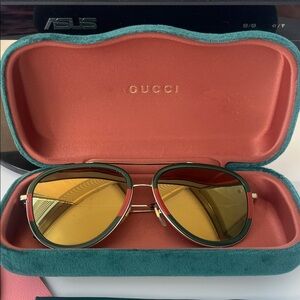 Gucci Aviator Sunglasses with Yellow Lenses